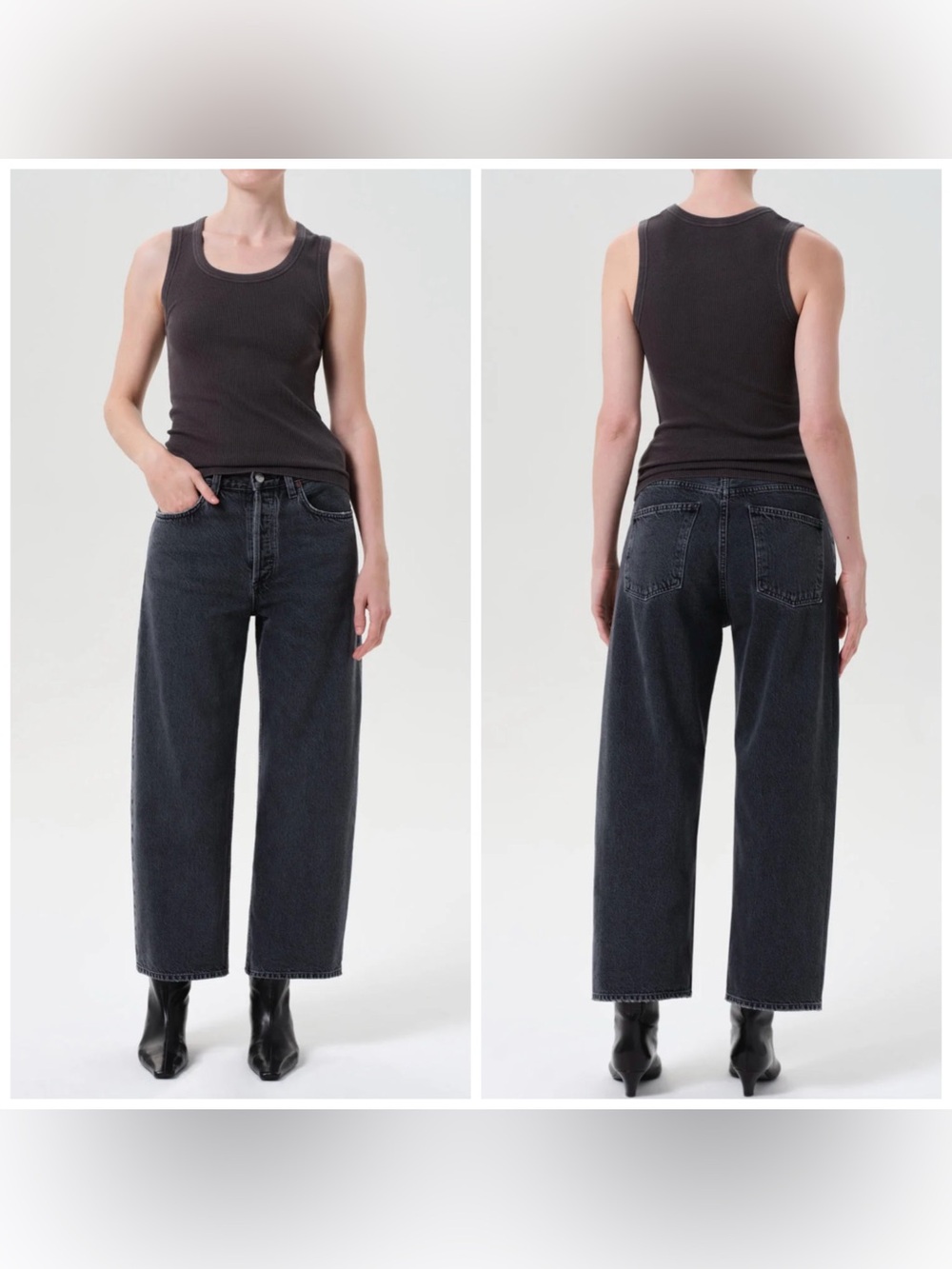 Agolde Arc Jean Wide Leg In Faded Black Symbolic Size 29